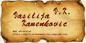 Vasilija Kamenković vizit kartica